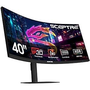 $529.97* | 39.7" Sceptre C415B 5120x2160 UHD+ 180Hz VA Curved Ultrawide Monitor at Amazon